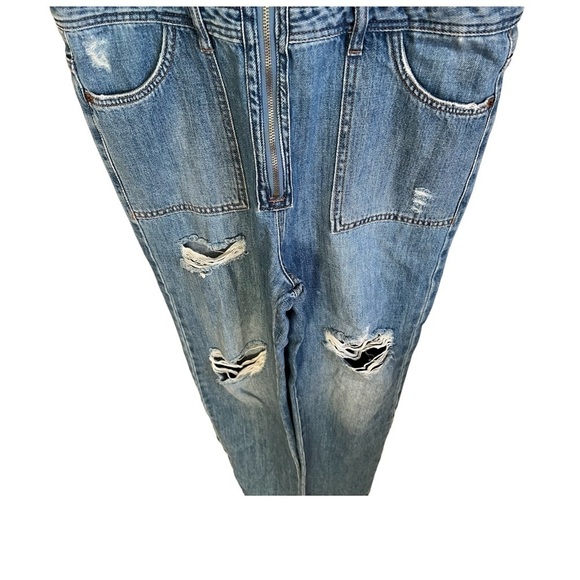 Pull & Bear ASOS Zip Front Denim Overalls - Picture 4 of 11